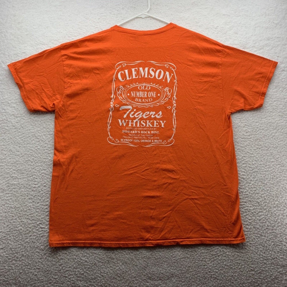 Clemson Tigers Whiskey T-Shirt Mens XL X-Large Orange Howard Rock Distillery Dad